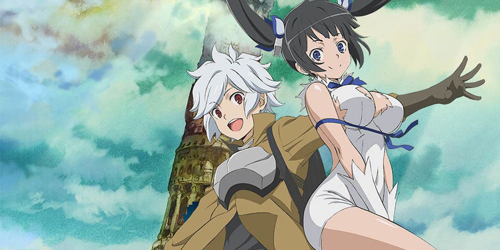 Bell Cranel and Hestia from Danmachi smiling
