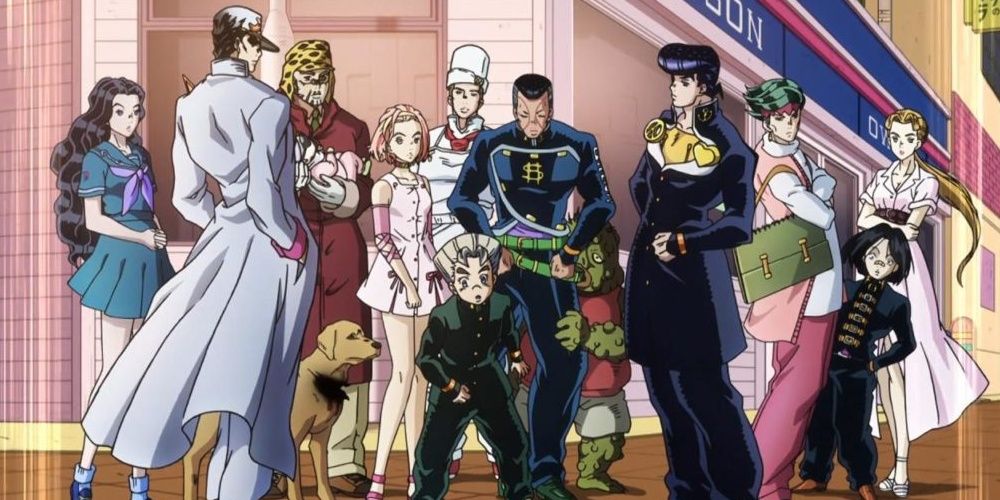Koichi is greeted by his friends and Morioh citizens in JoJo's Bizarre Adventure: Diamond is Unbreakable
