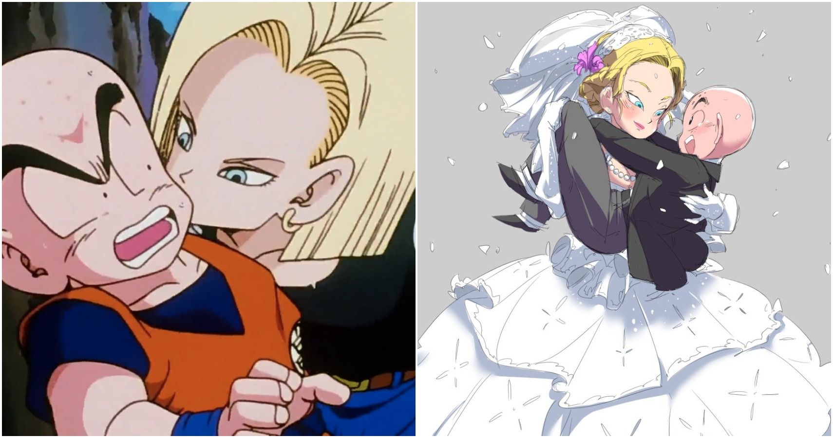 Dragon Ball: 10 Romantic Fan Art Pictures Of Krillin & Android 18 That