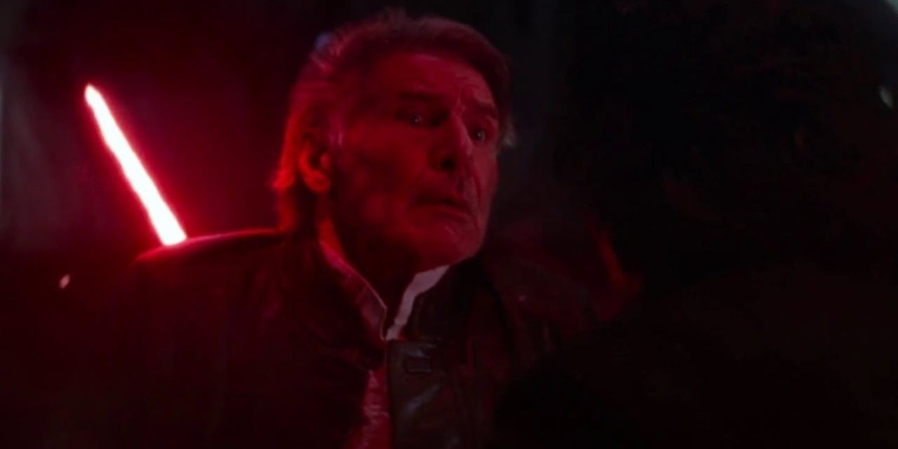 Kylo Ren kills his father Han Solo in Star Wars: The Force Awakens