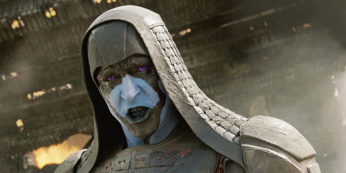 Lee Pace as Ronan the Accuser upset in Guardians of the Galaxy.