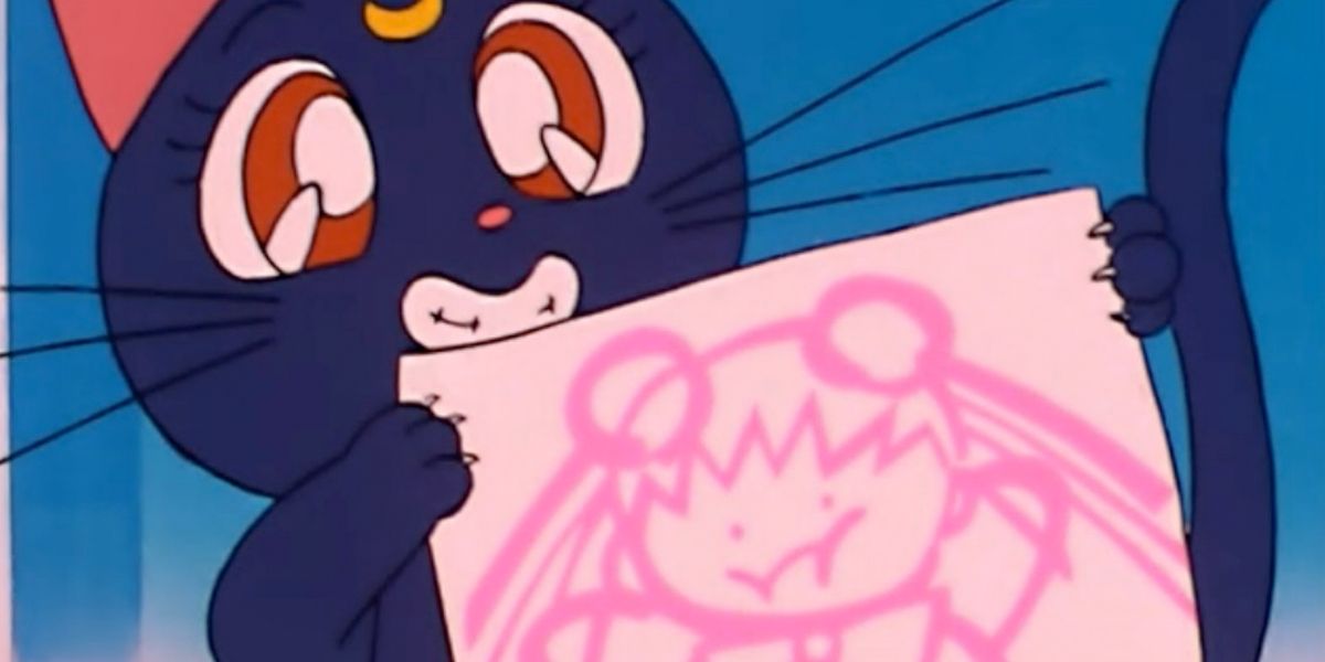 Luna teasing Usagi with a doodle about her weight from Sailor Moon.