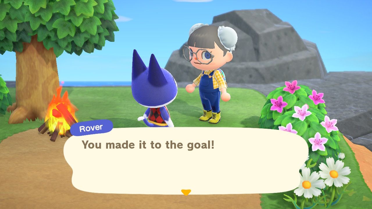 Rover greets players on the May Day Tour in Animal Crossing: New Horizons