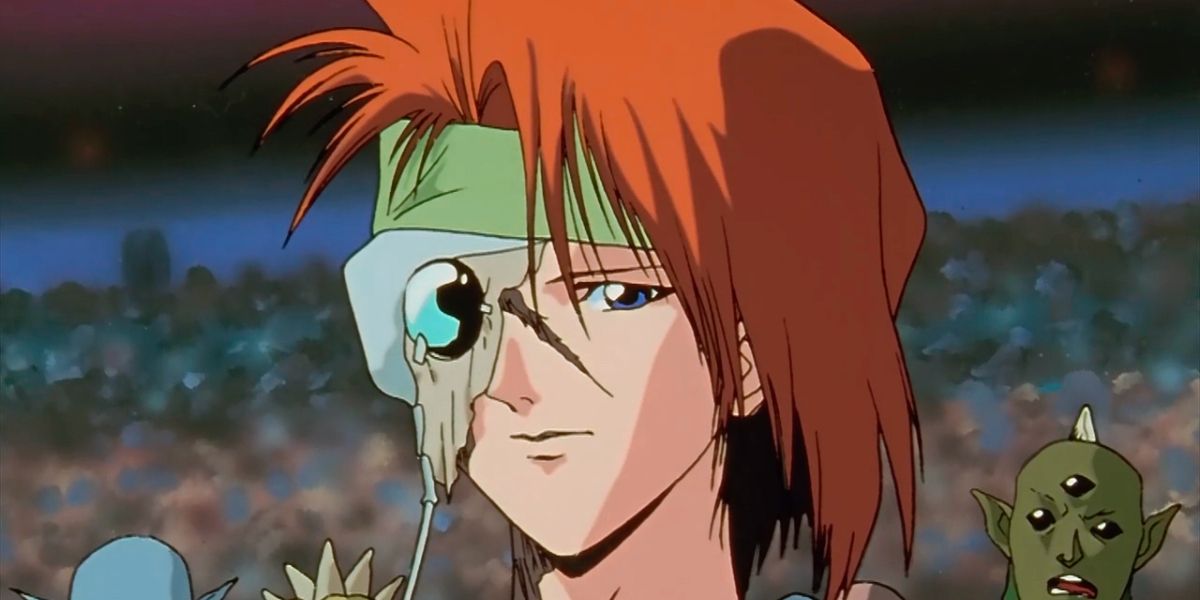 Mukuro in Yu Yu Hakusho with eye-patch thing over eye.