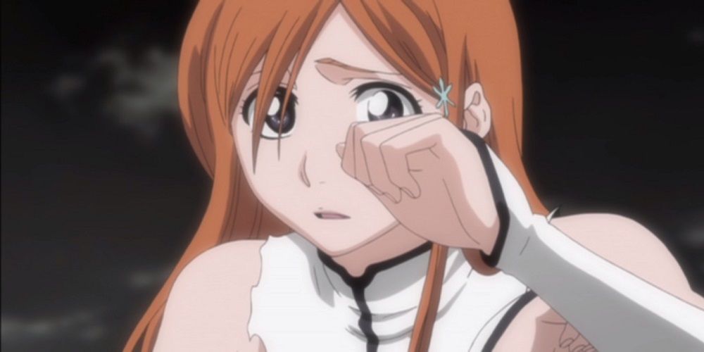 Orihime crying over Ichigo bleach