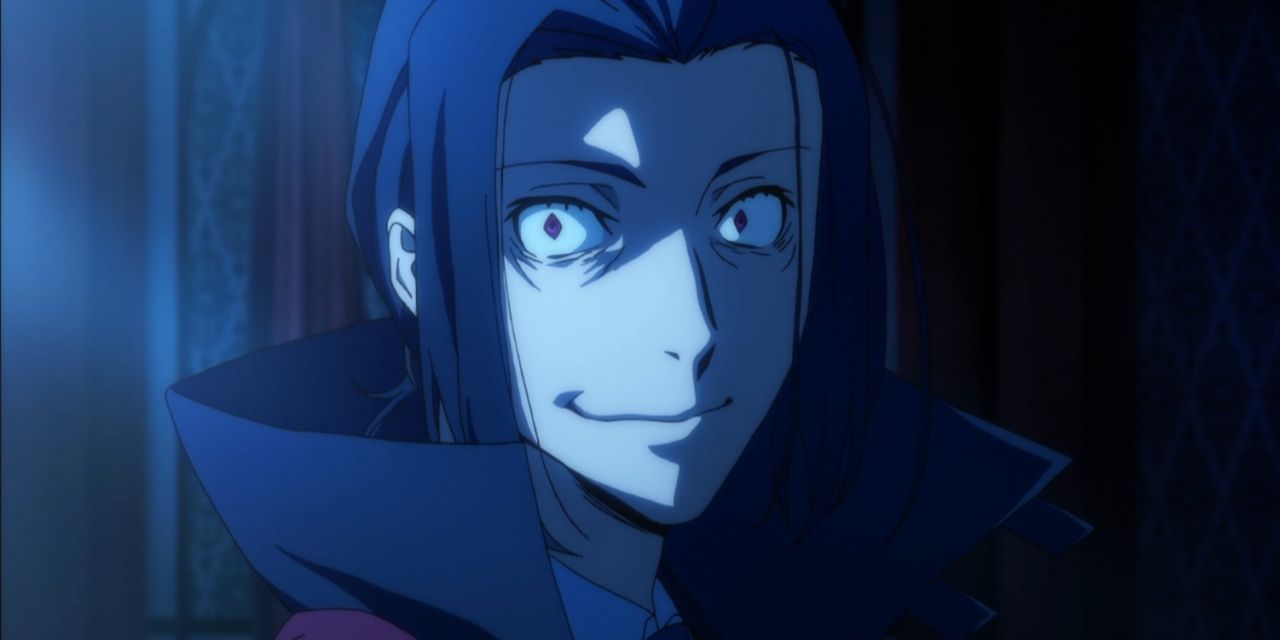 Ougai Mori smiling cruelly in Bungou Stray Dogs.