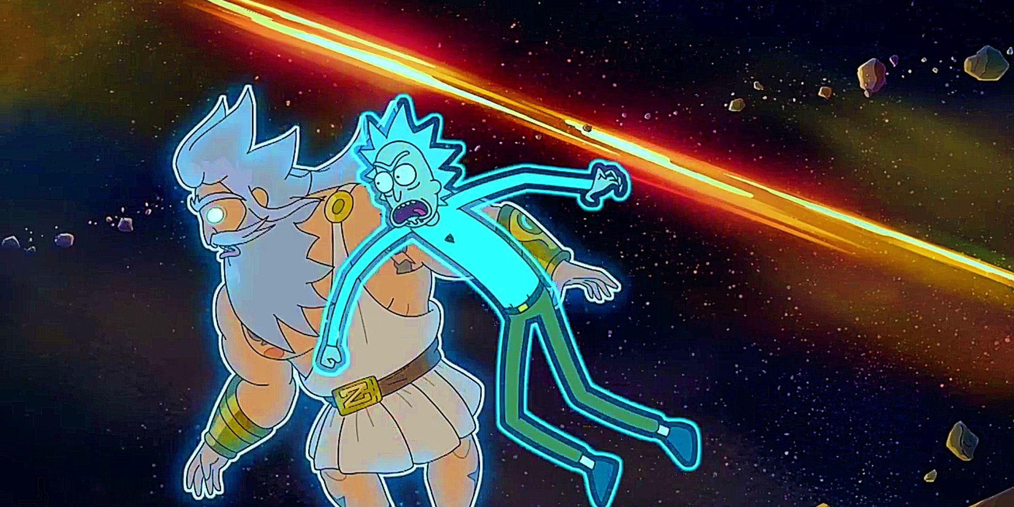 Rick dá um soco em Reggie em Rick e Morty