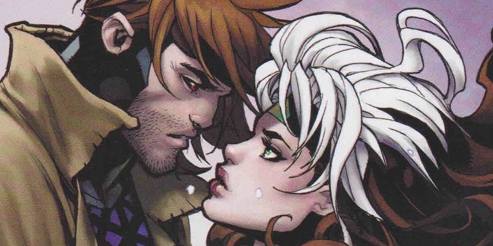 Rogue and Gambit kiss