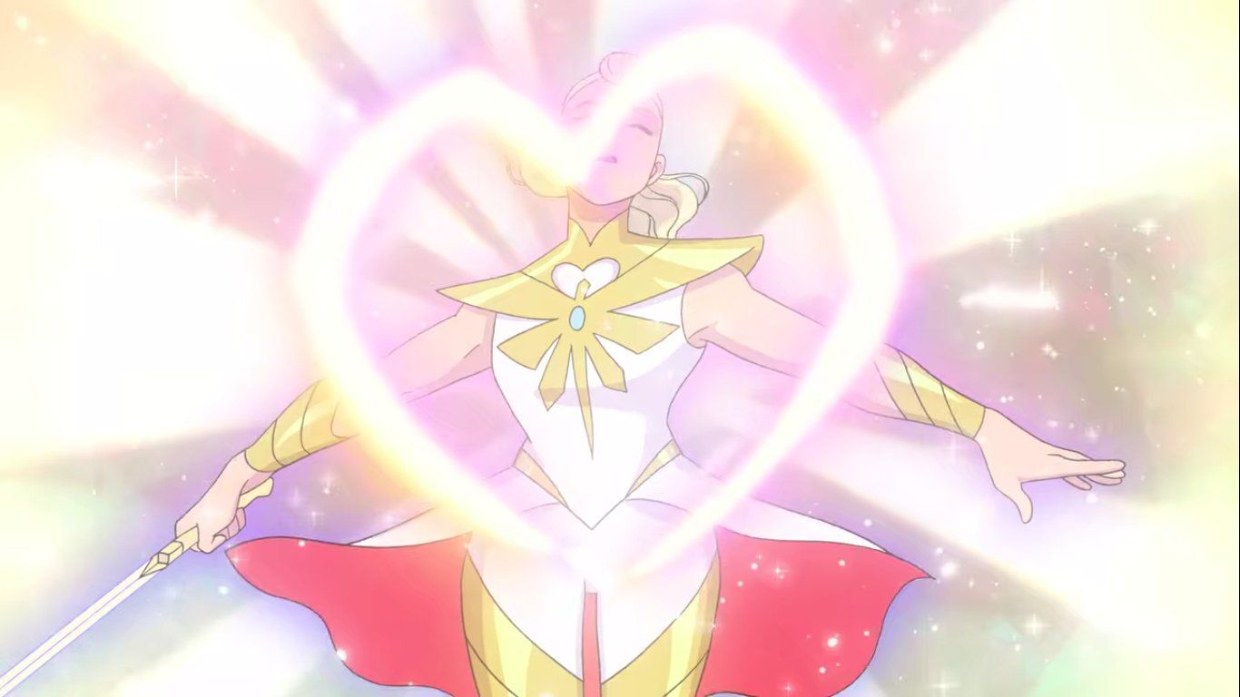 Adora's new She-Ra suit boasts a chest heart similar to Bow's