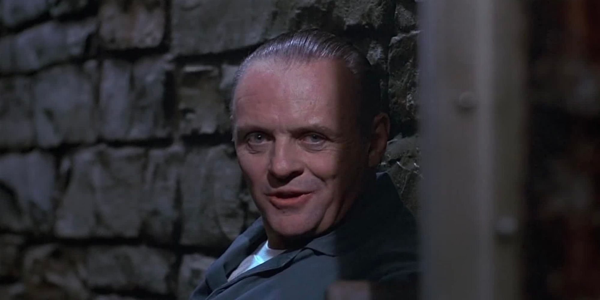 Hannibal Lecter smiles at Clarice from his prison cell in Silence of the Lambs