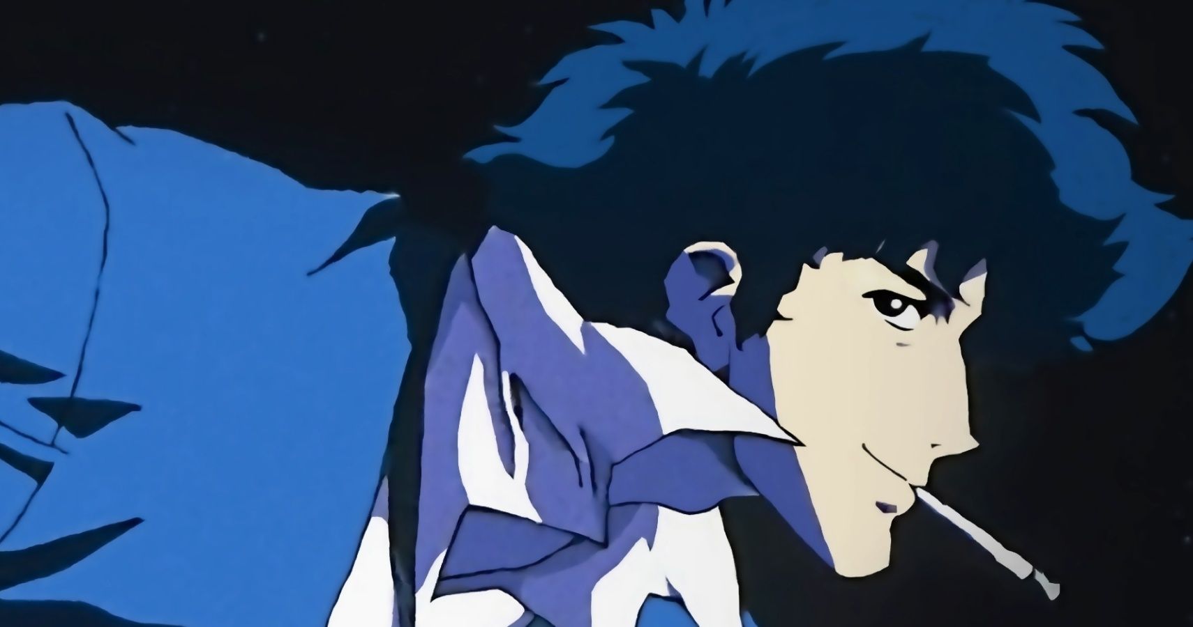 Cowboy Bebop's Spike Spiegel with a cigarette in his mouth