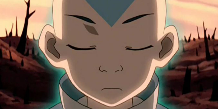 Aang meditating in the Spirit World