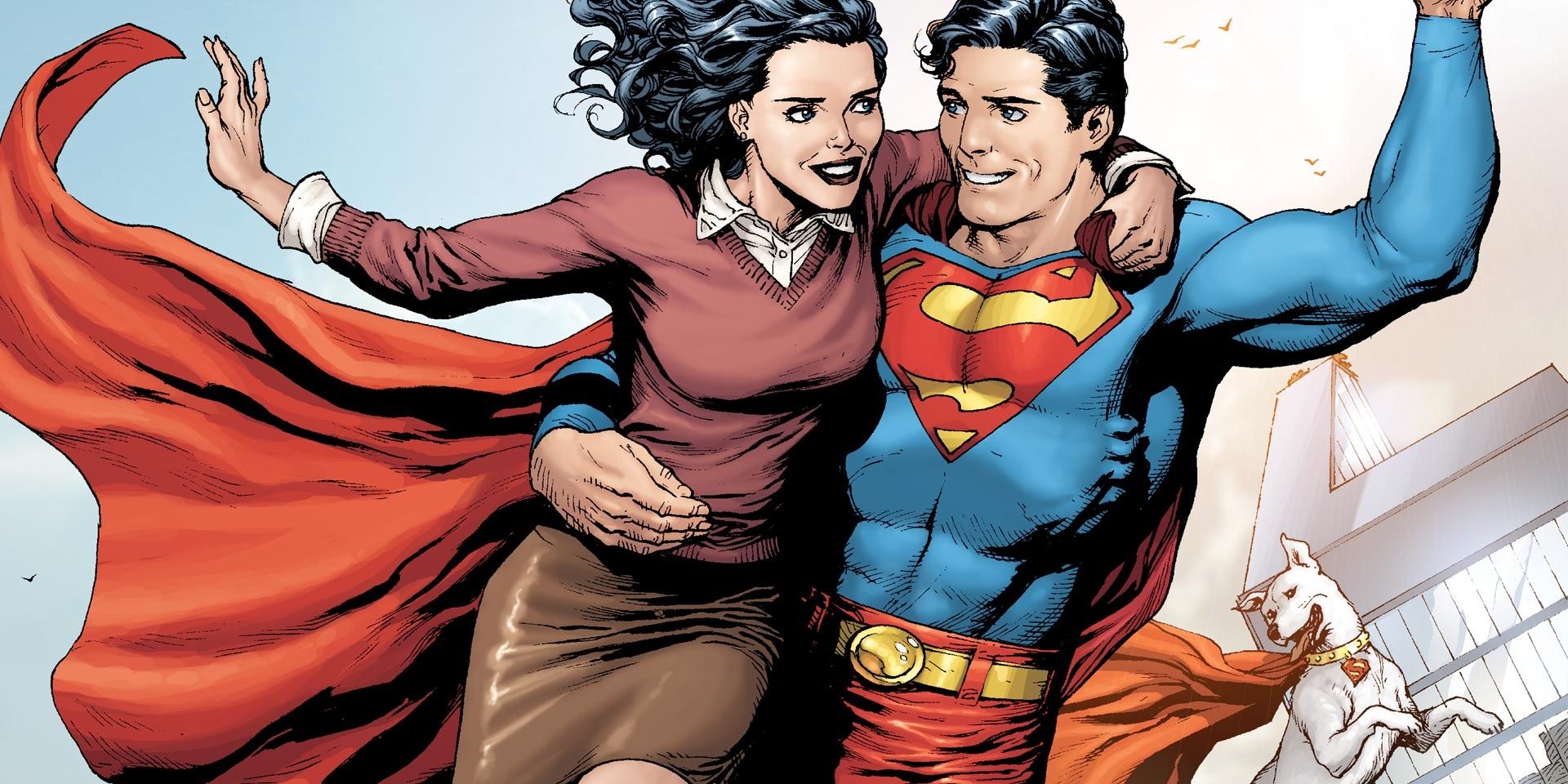 Superman and Lois Lane with Krypto