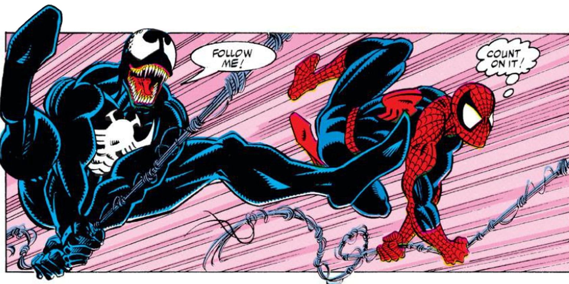 Marvel Comics' Venom and Spider-Man teaming up