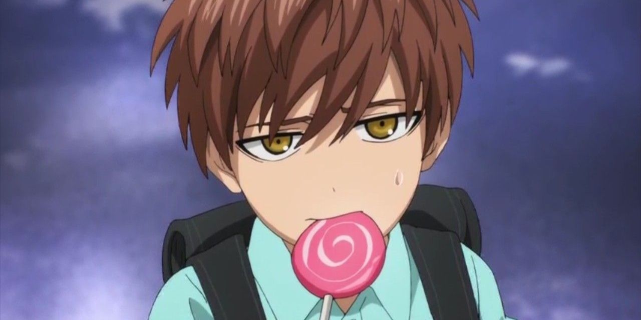 Child Emperor from One Punch Man licking a lollipop