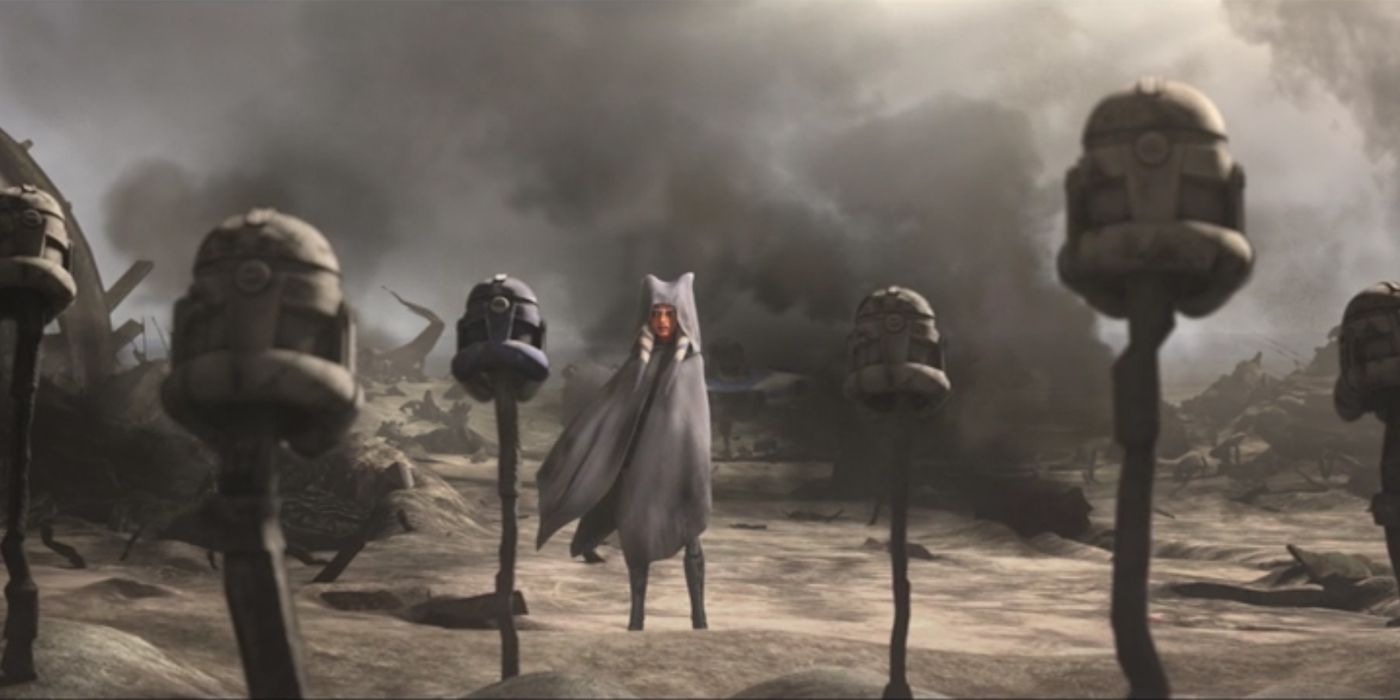 Ahsoka buries her clone trooper friends in The Clone Wars