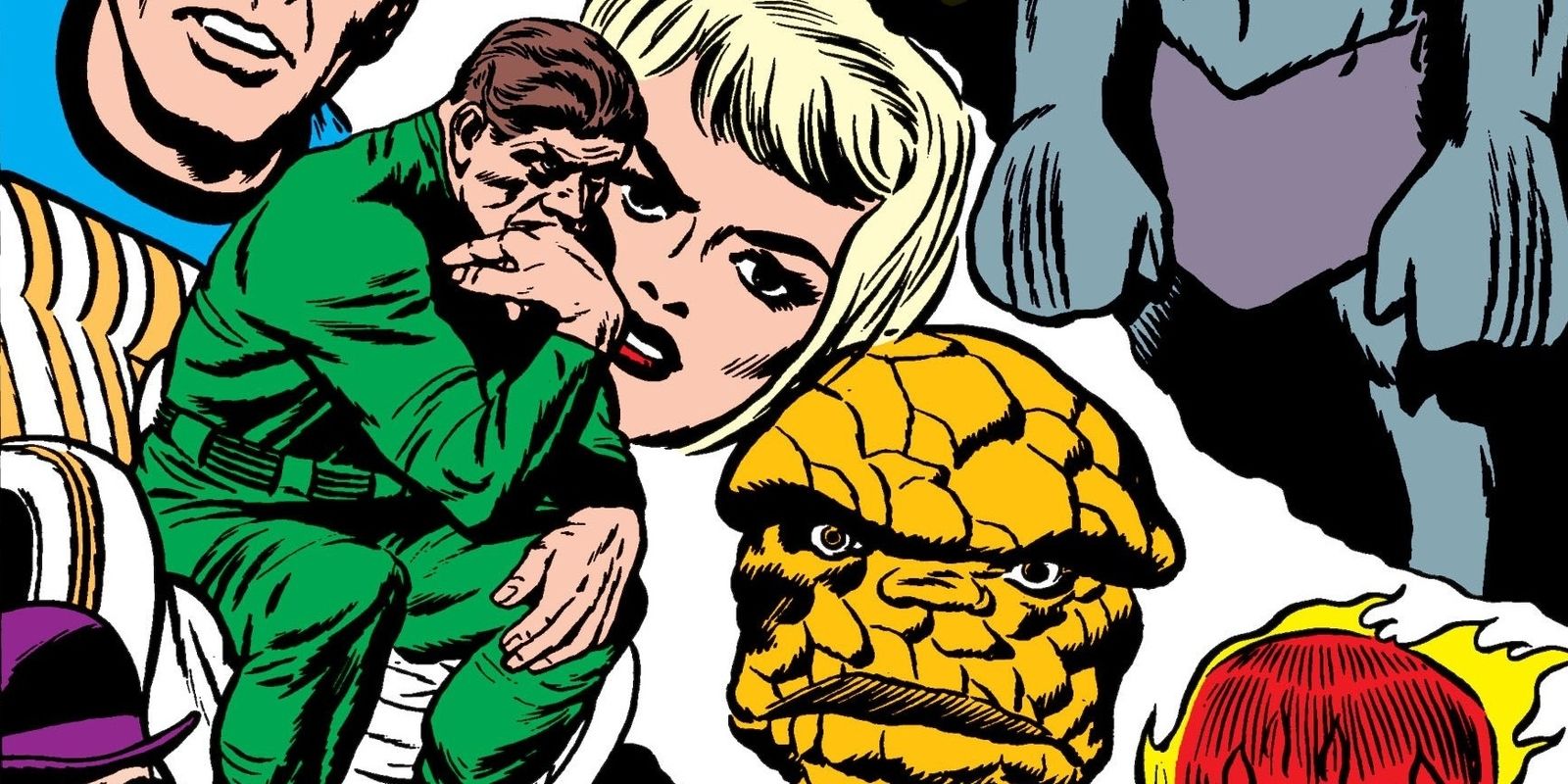 Mad Thinker cercado pelos rostos do Quarteto Fantástico na Marvel Comics