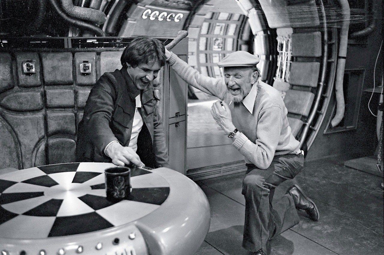 Harrison Ford and Irvin Kershner on the set of The Empire Strikes Back