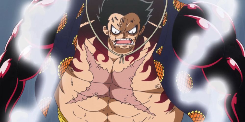 Luffy using Gear Fourth in One Piece