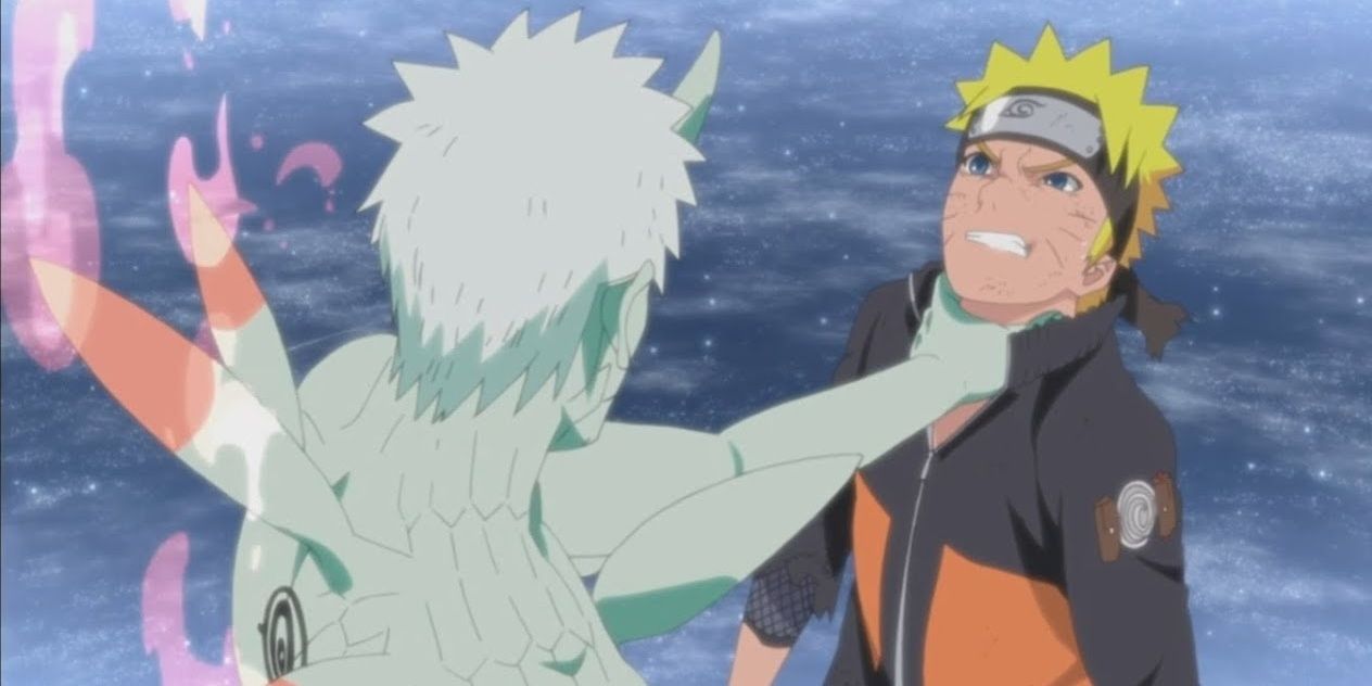 Six Paths Obito choking Naruto
