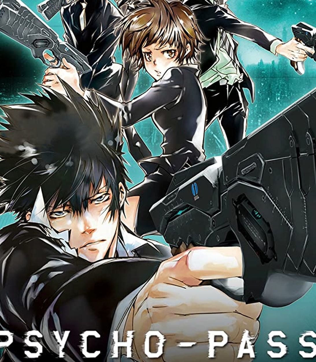 The cast on the Psycho-Pass Poster
