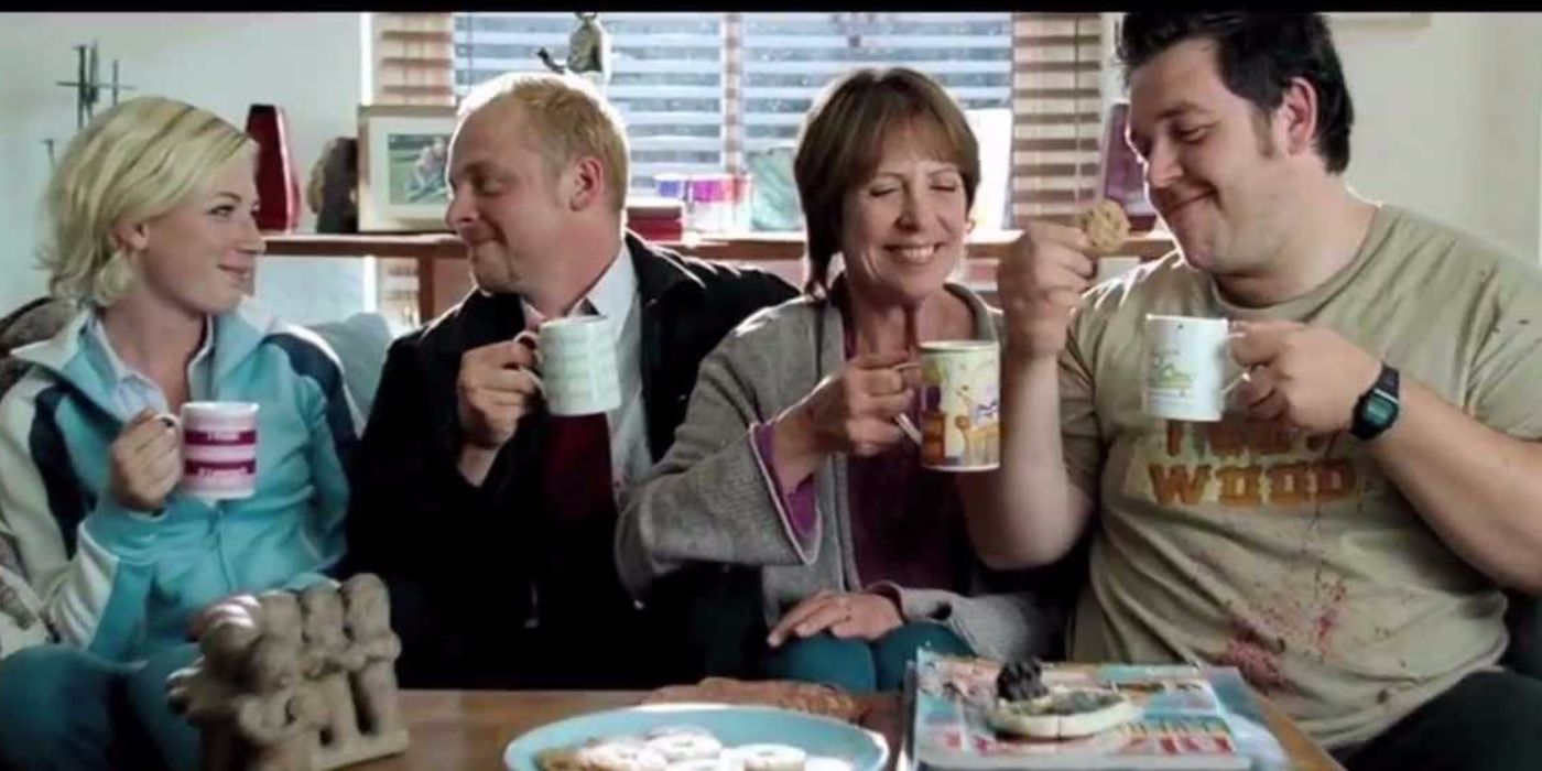 Shaun et ses amis boivent du thé.