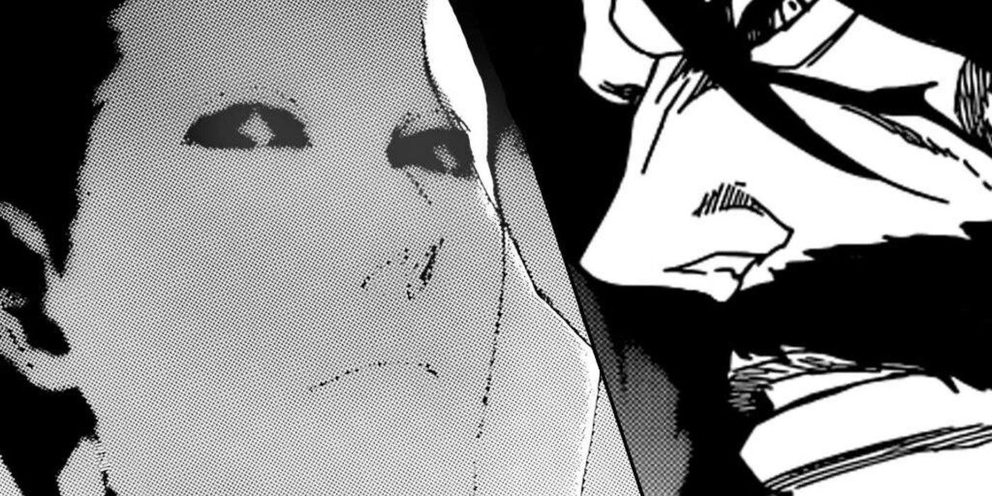 A split panel image showing Yhwach and the Soul King