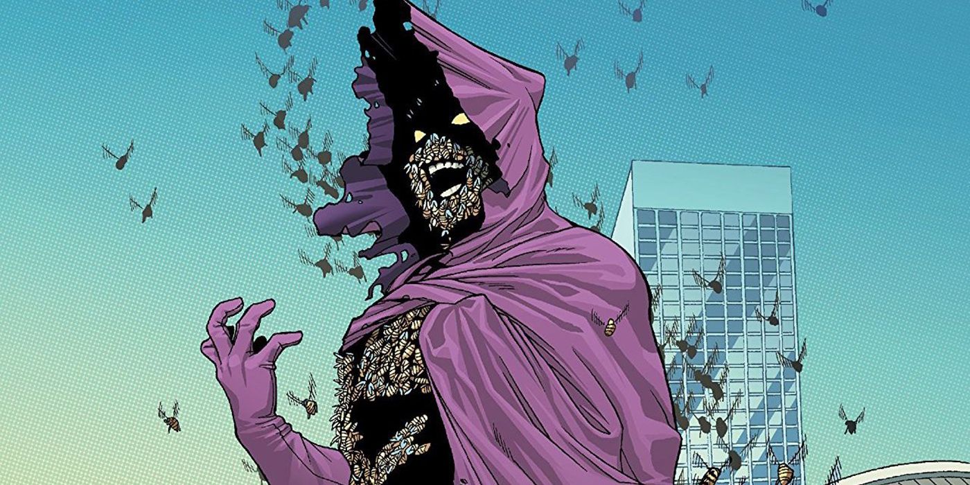 Spider-Man villain Swarm is composed of bees and wears a purple cloak