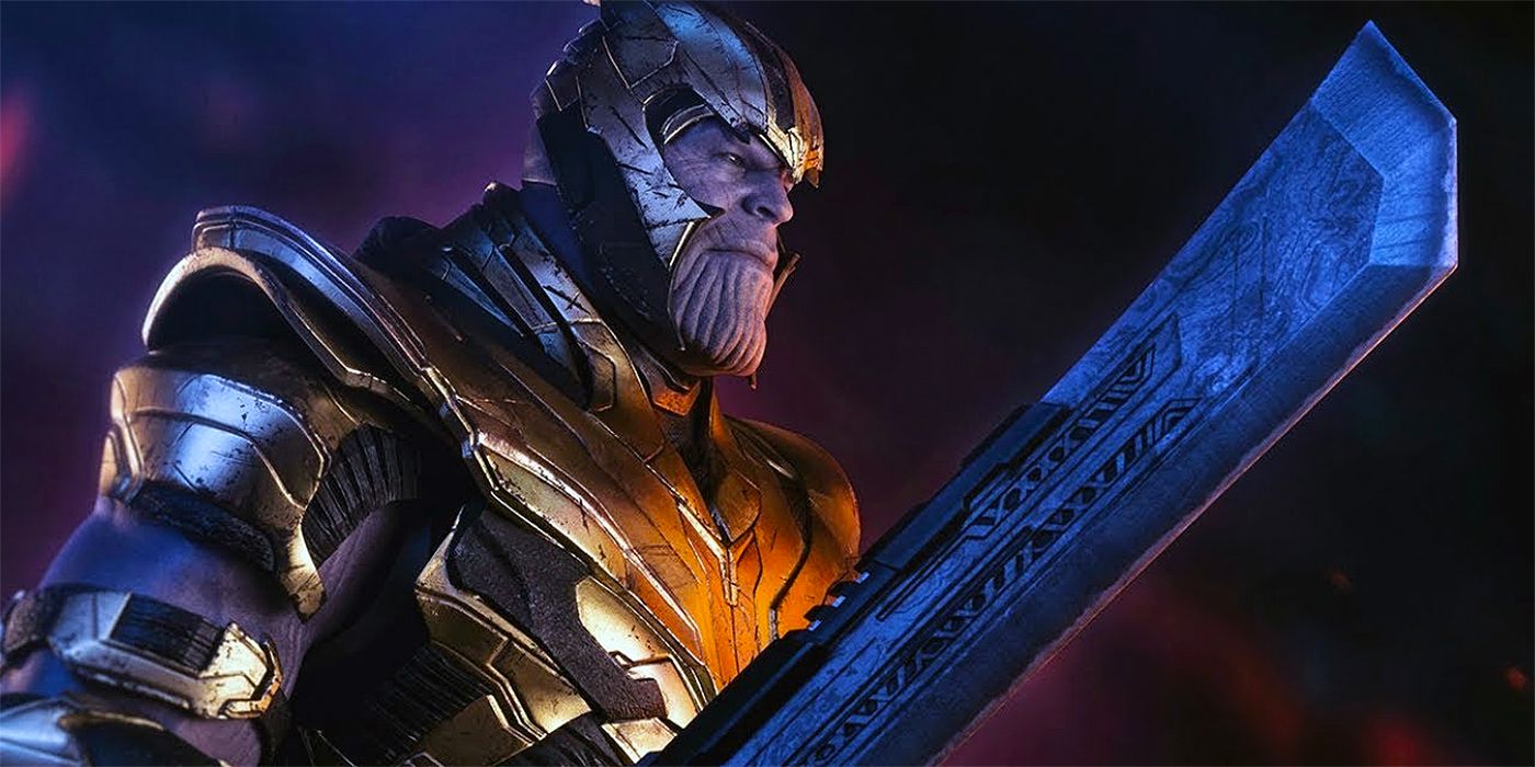 Thanos wielding his double-edged sword