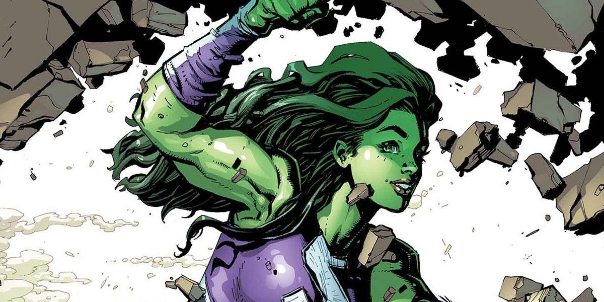 She-Hulk breaks a wall in Marvel Comics