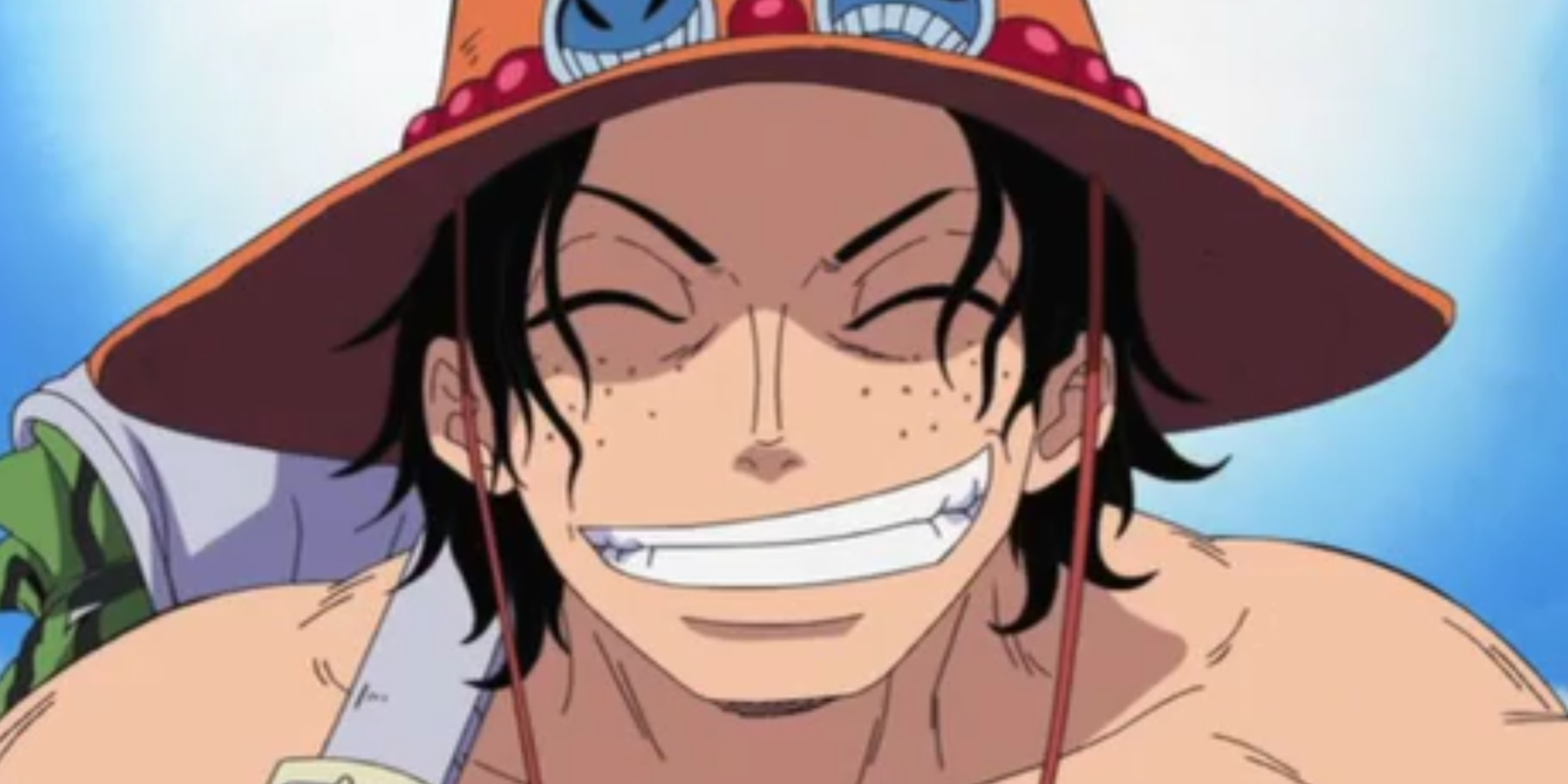 Ace grinning from one piece