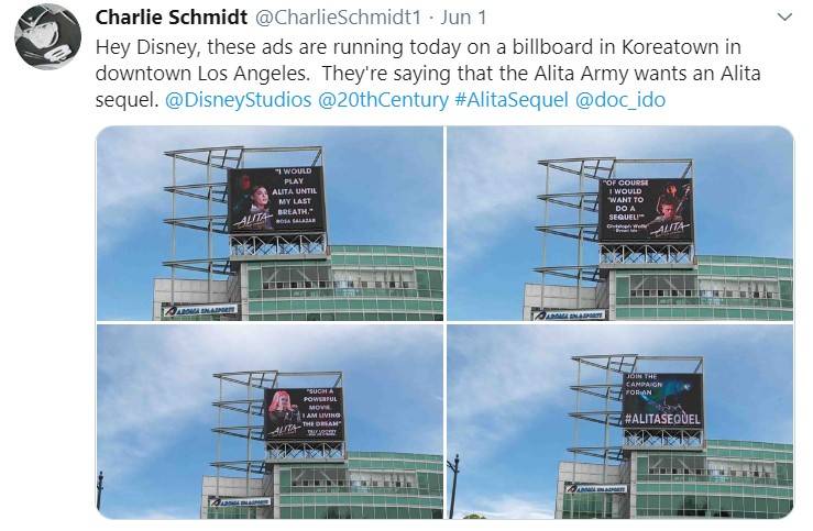 Alita: Battle Angel Billboards Pop Up in LA as Fans Campaign for Sequel
