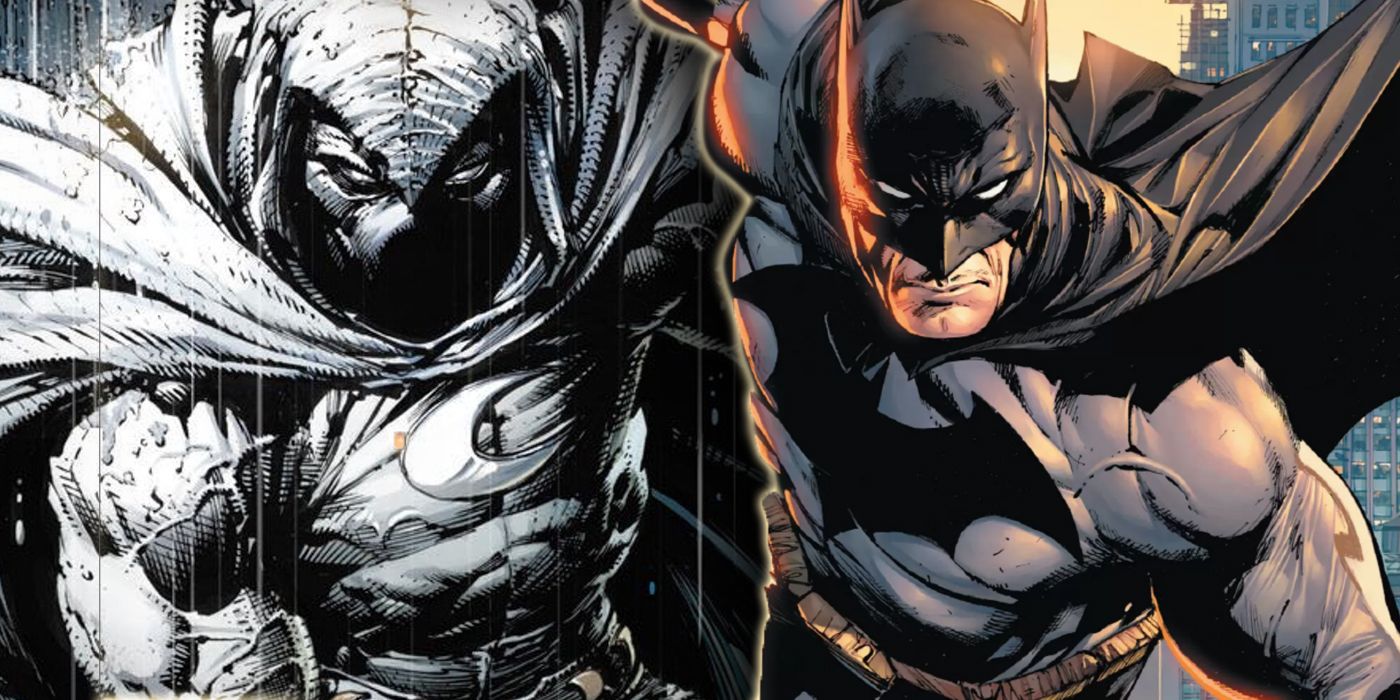 Batman and Moon Knight side to side - DC and Marvel Comics
