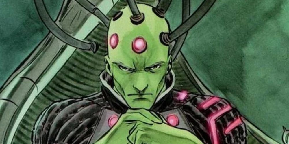 The DC villain Brainiac, deep in thought in DC Comics