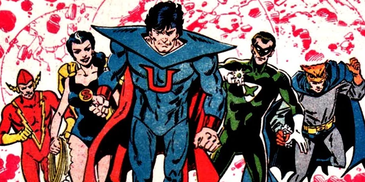 The Crime Syndicate of Earth-3 - Johnny Quick, Superwoman, Ultraman, Power Ring, and Owlman - from DC Comics