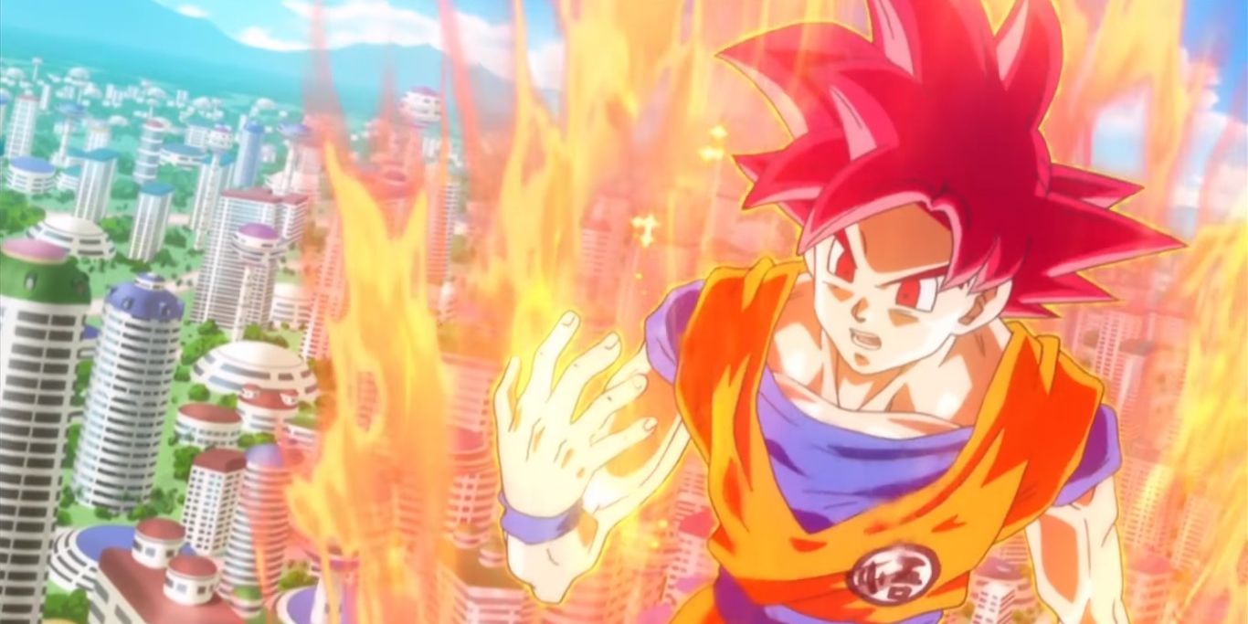 Anime Dragon Ball Super Saiyan God Goku Wearing Off