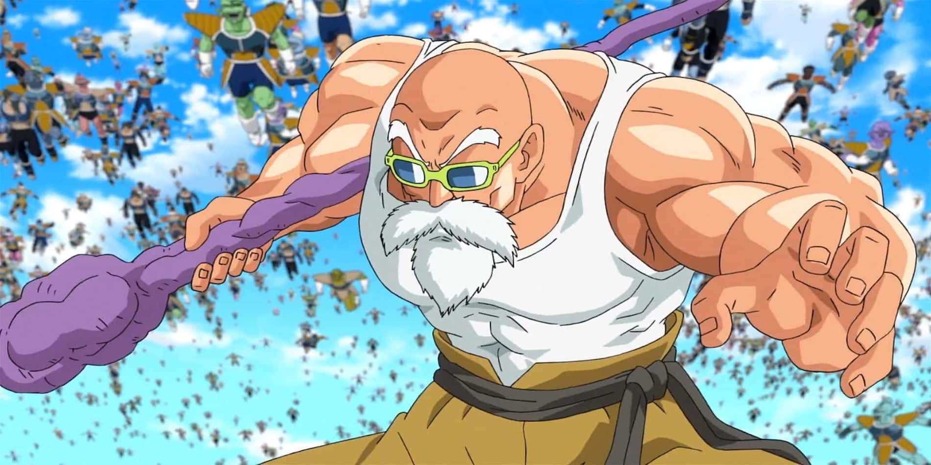 Master Roshi battles Frieza's forces in Dragon Ball Z Resurrection F