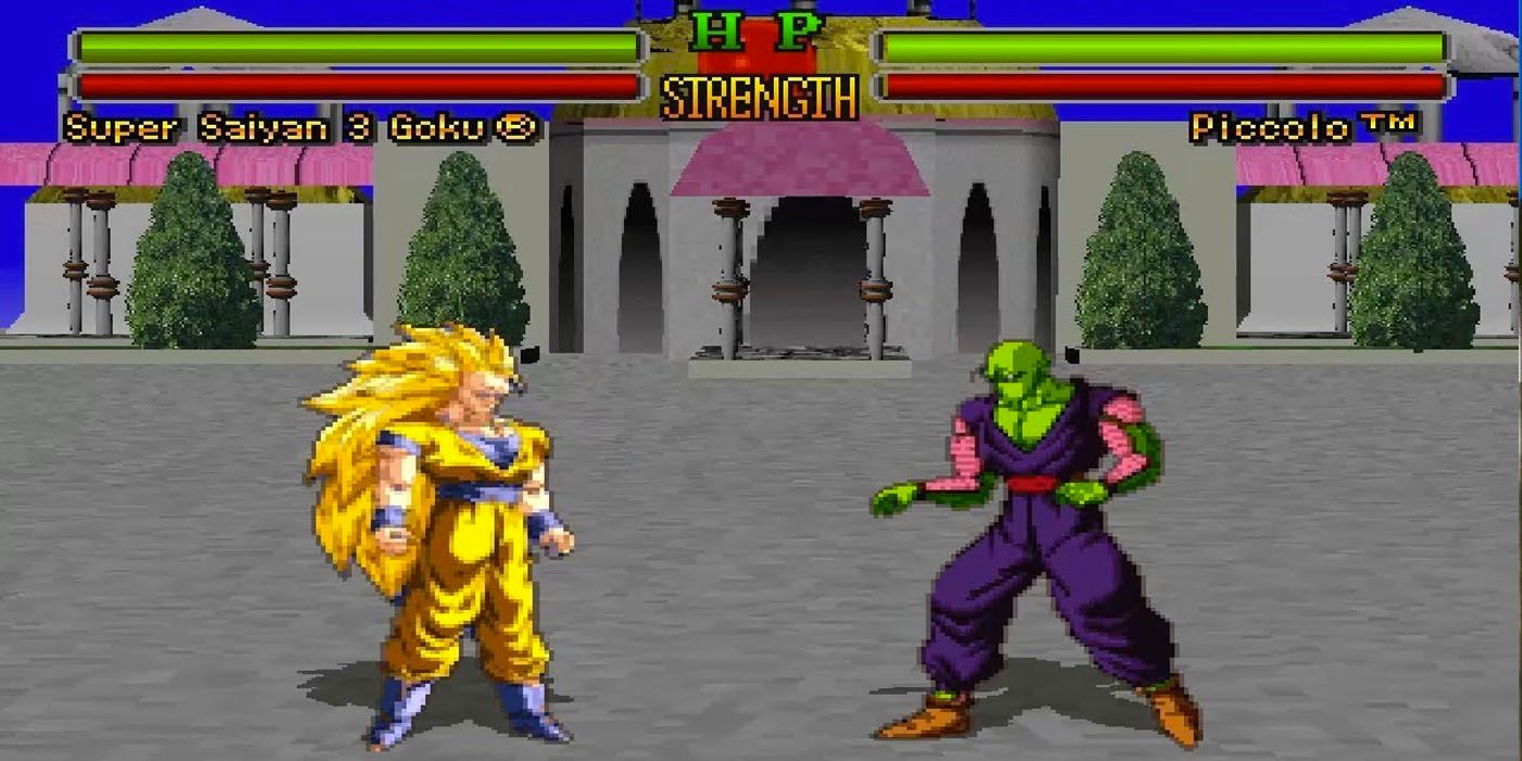 Piccolo fights Super Saiyan 3 Goku at Kami's Lookout in Dragon Ball Z: Ultimate Battle 22.