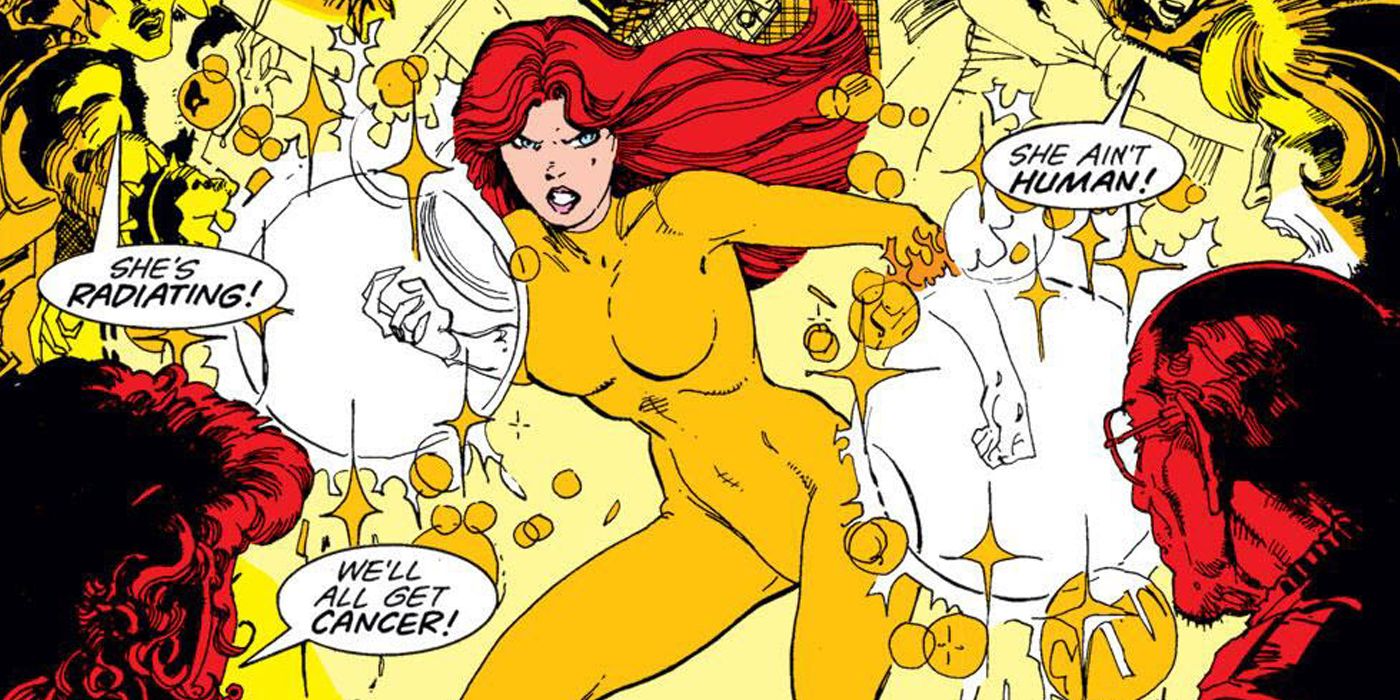 Firestar Radiating Her Powers, Causing Those Around Her To Panic