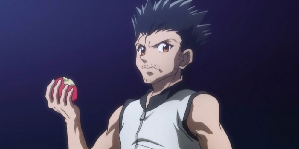 Ging Freecss eating an apple in Hunter x Hunter