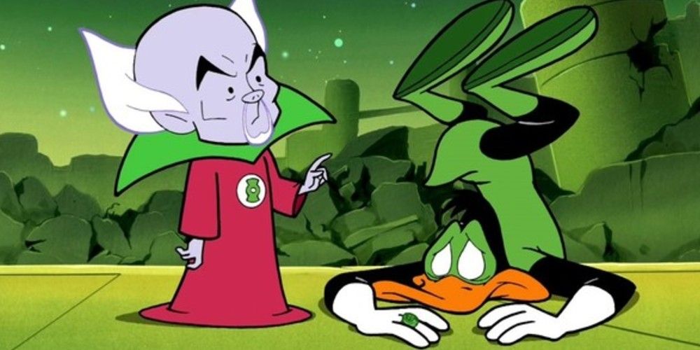 Duck Dodgers becomes the Green Loontern as a Green Lantern parody
