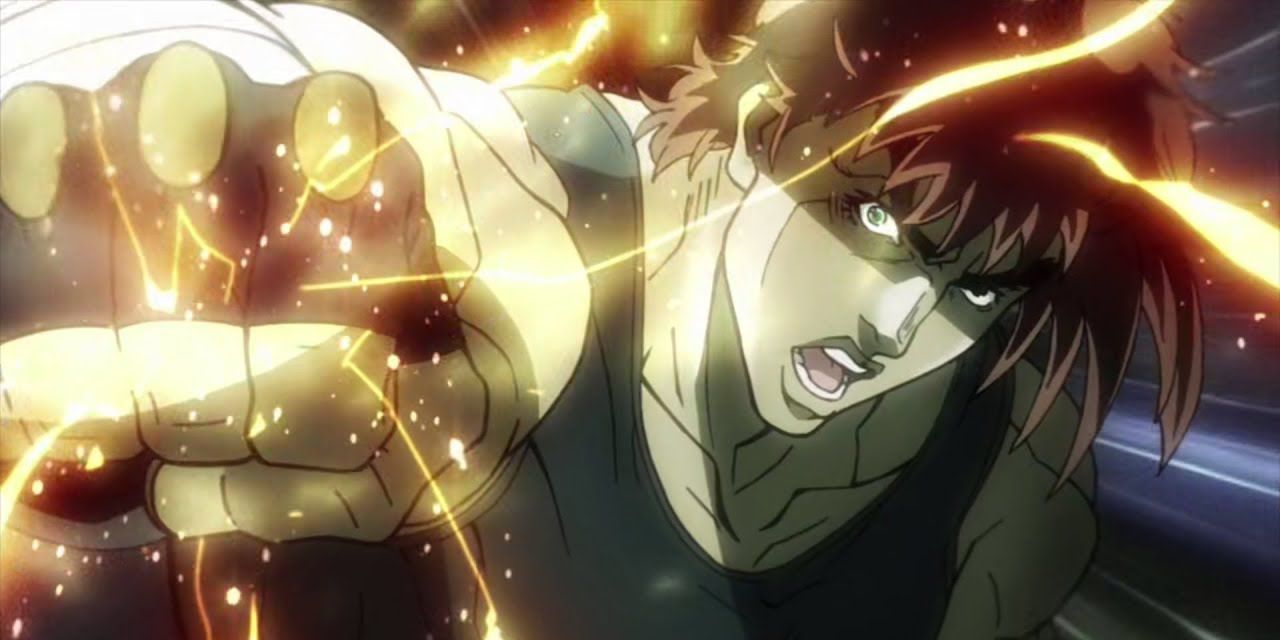 Joseph Joestar channels Hamon and releases a punch in JoJo's Bizarre Adventure: Battle Tendency