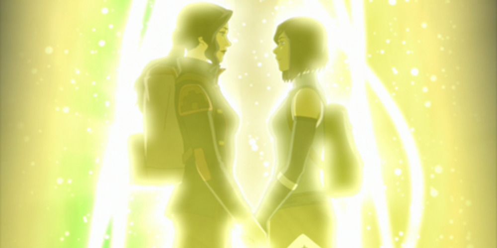 Korra and Asami as seen at the end of the Legend of Korra