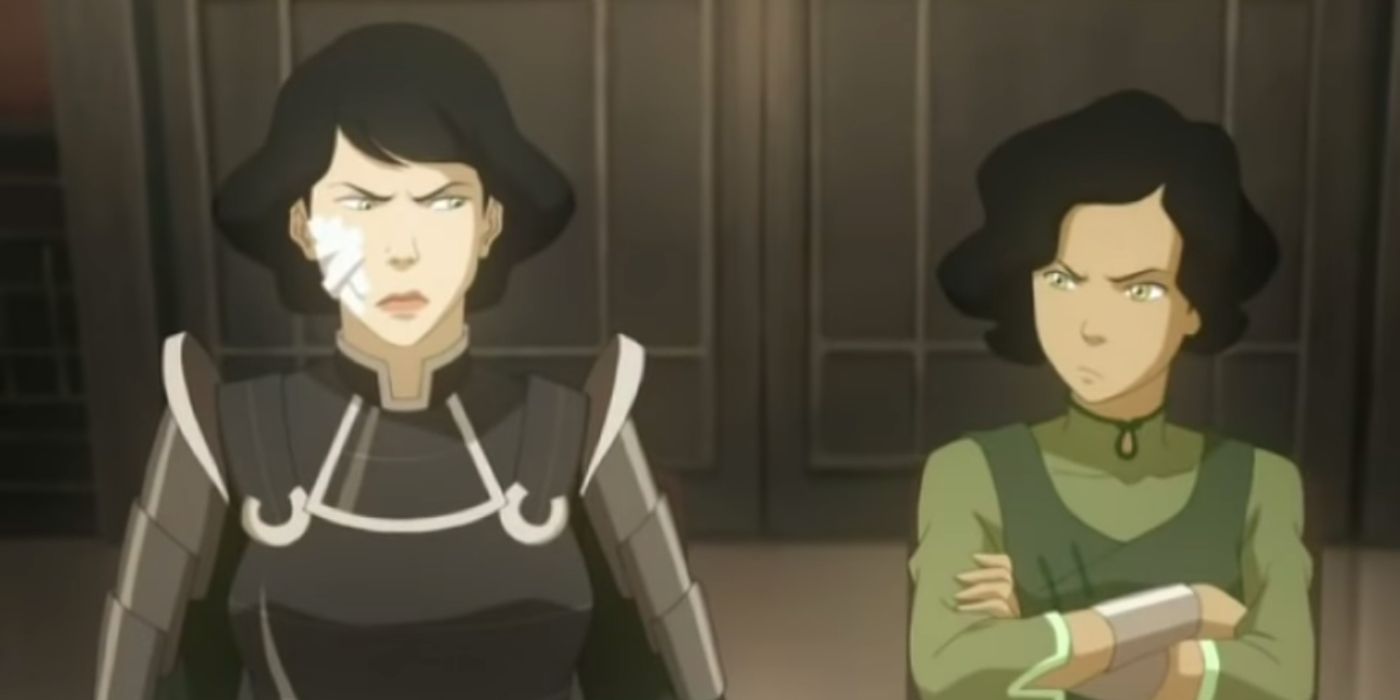 Lin e Su em um flashback em The Legend of Korra
