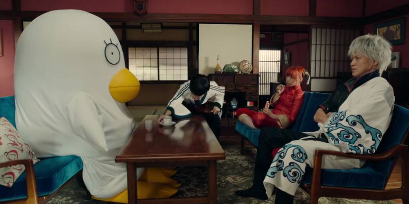 The odd-job gang has a meeting in the Gintama live-action movie