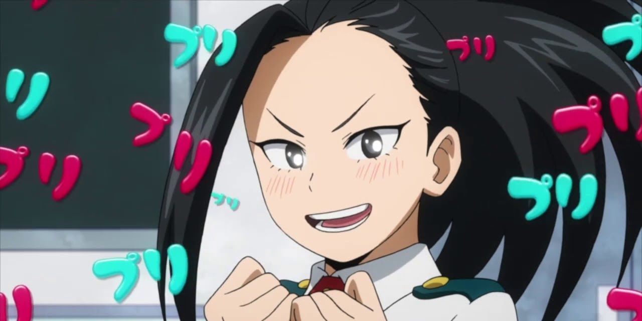happy and excited Momo MHA