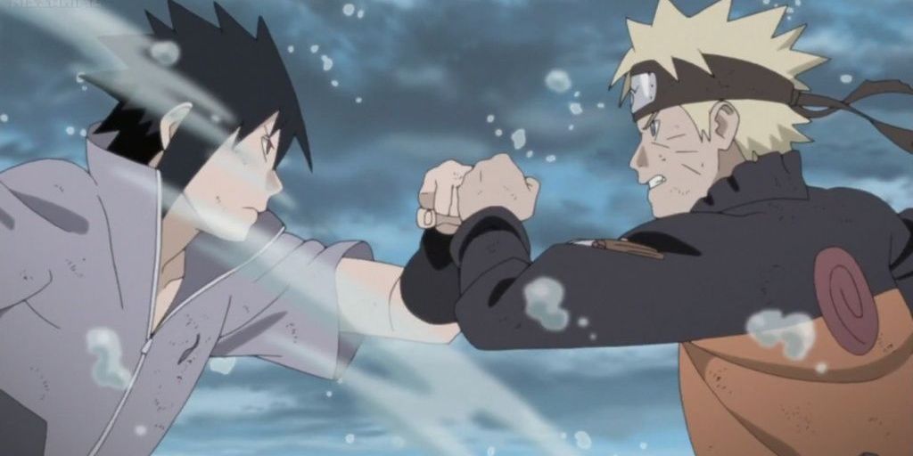 Sasuke Uchiha vs Naruto Uzumaki in the Naruto anime