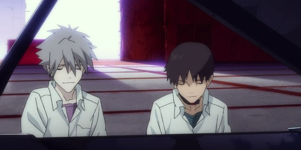 Evangelion 3.0 - Shinji and Kaworu lovingly play piano together