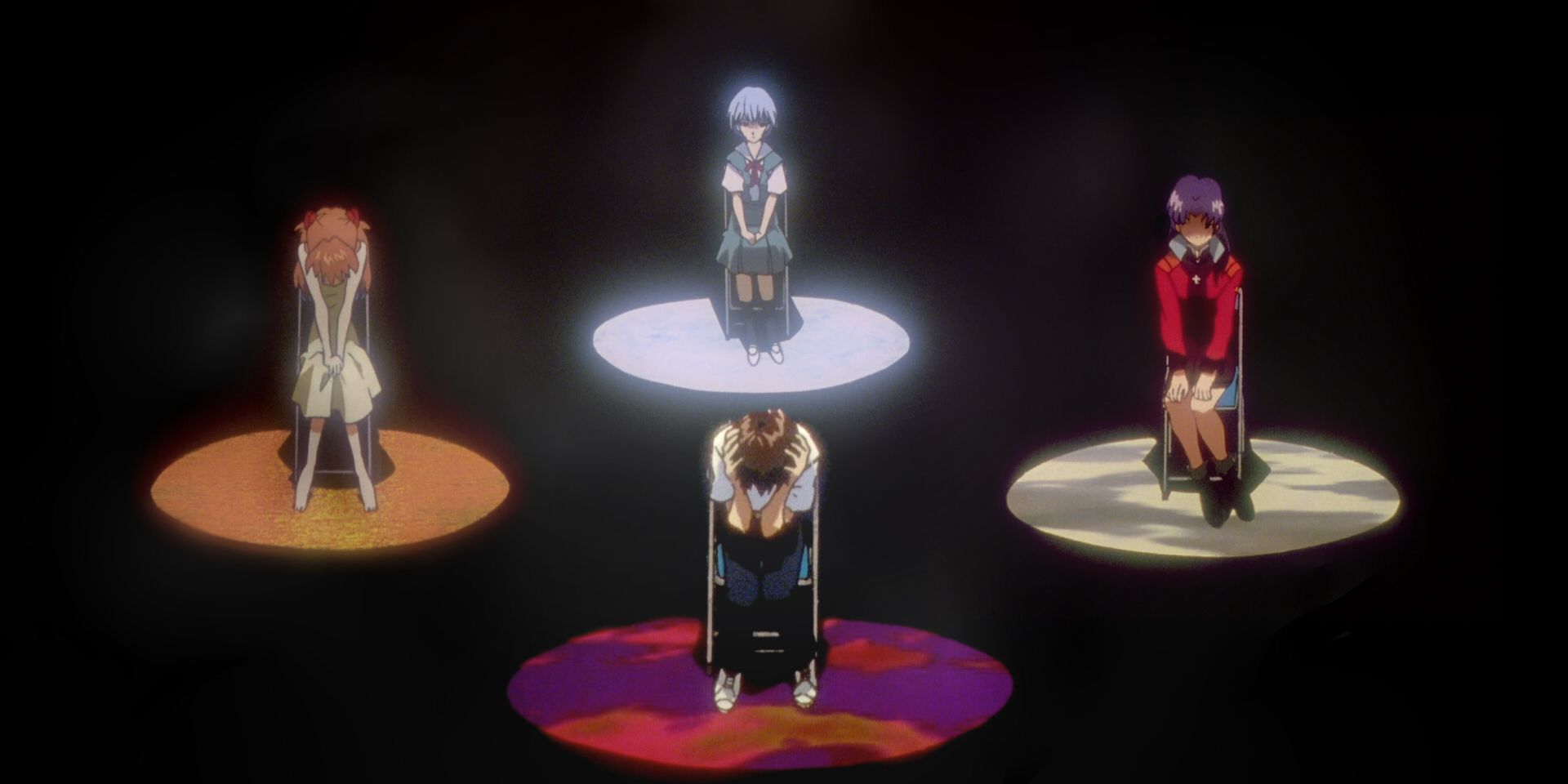 Shinji engages in the human instrumentality project in Neon Genesis Evangelion