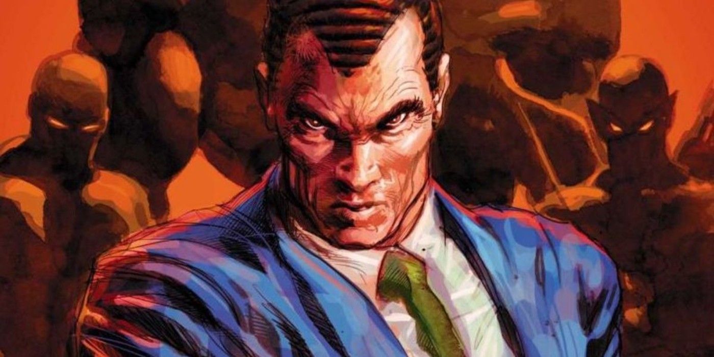 Norman Osborn in Spider-Man Marvel Comics looking angry and mean.